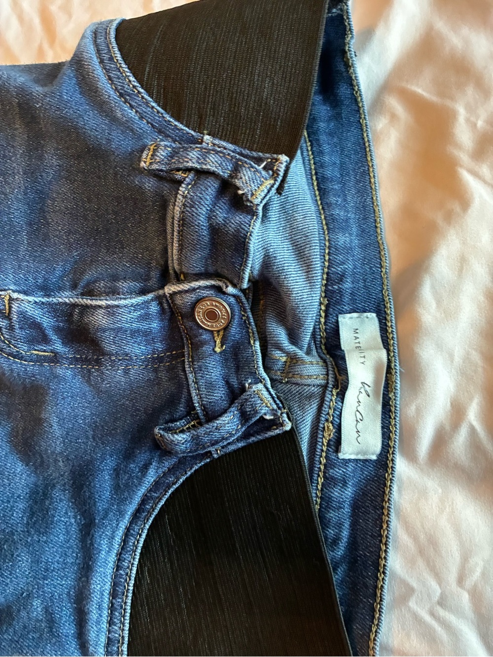 Maternity Blue Stretch Denim Jeggings with Elastic Panel